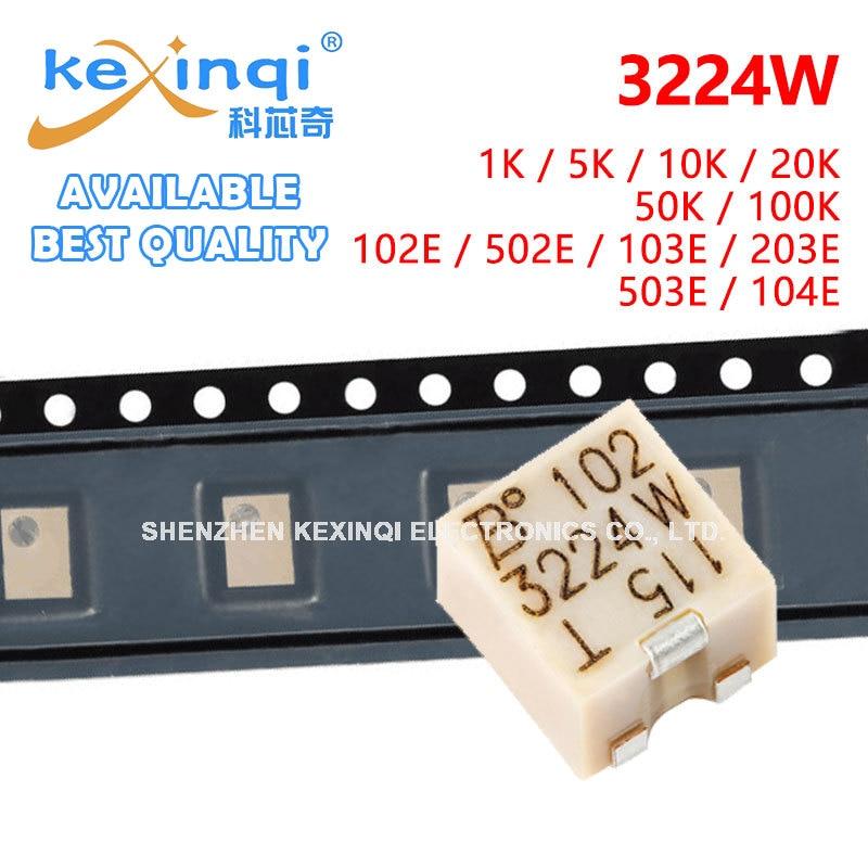 2 шт. 3224W-1-103E многооборотные наборы высокой плотности прецизионный потенциометр 102E 502E 203E 503E 104E 1K 5K 10K 20K 50K 100K