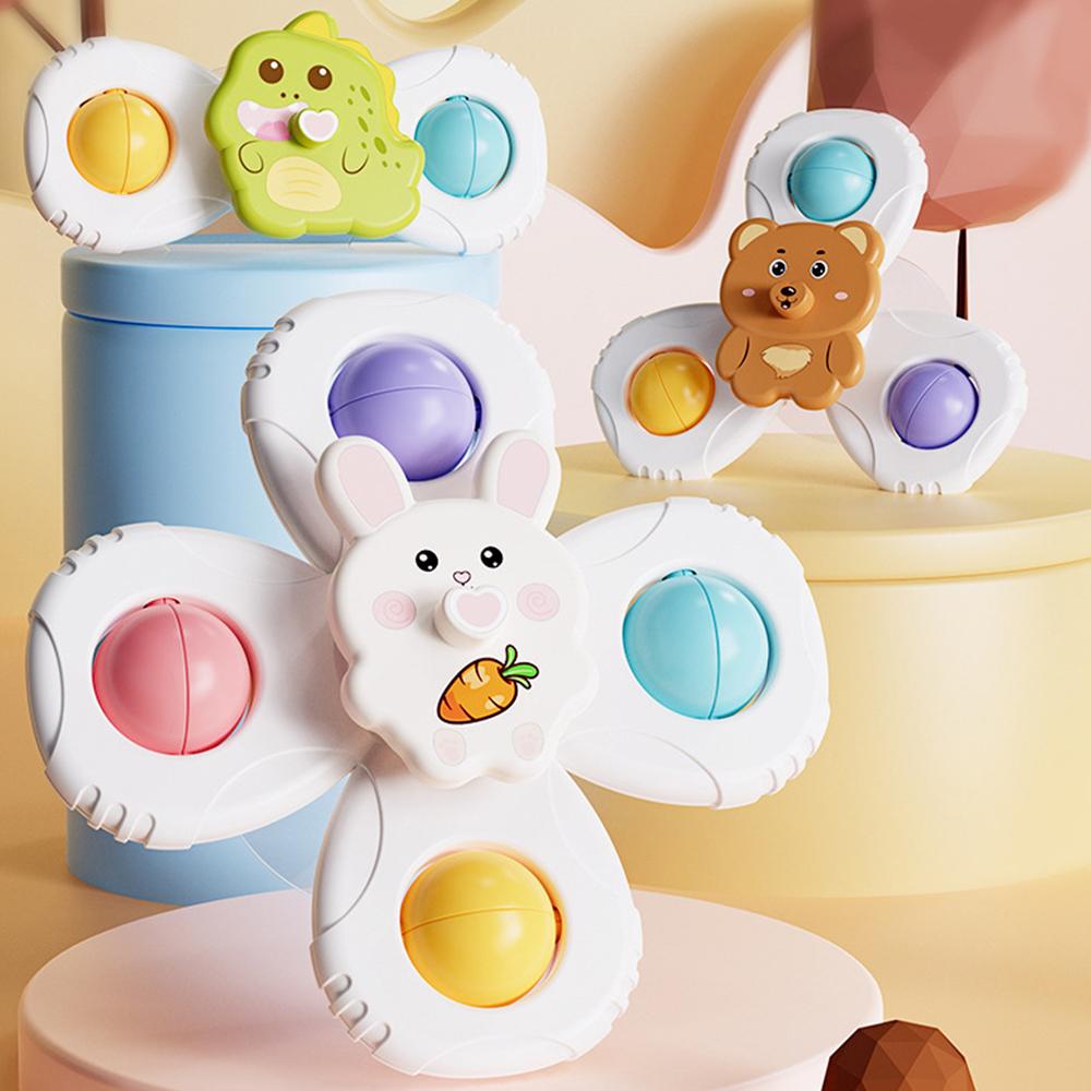 3 шт. Игрушка-вертушка на присоске, детская ванна, забавная игра, развивающие игрушки для детей, девочек, мальчиков, младенцев, сенсорные, снимающие стресс, подарки