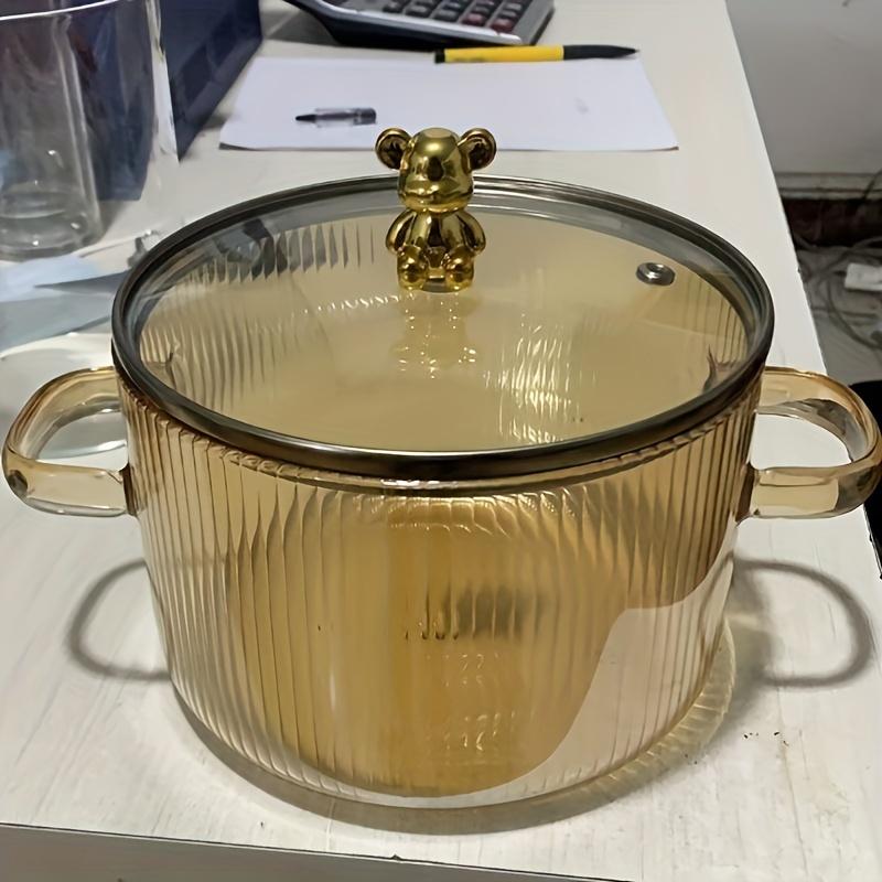 Versatile Heat-Resistant Glass Cooking Pot with Lid - Perfect for Pasta Soups and Baby Food Stovetop Safe & Easy To Clean