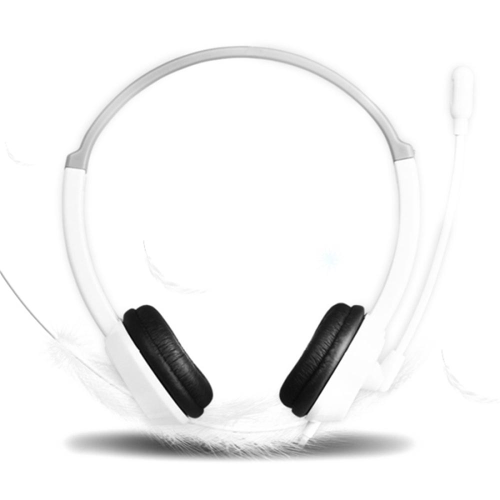 Проводные наушники, белые элегантные стереогарнитуры Hi-Fi с микрофоном для ПК, компьютера, телефона, игровые наушники с шумоподавлением