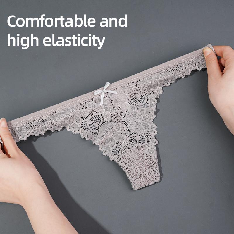 High Quality Women's Low Waist Lace Floral Panties Thong Sexy G -String Brief Underpants Thong Intimates Lingerie Underwear Tangas Calcinhas Bragas