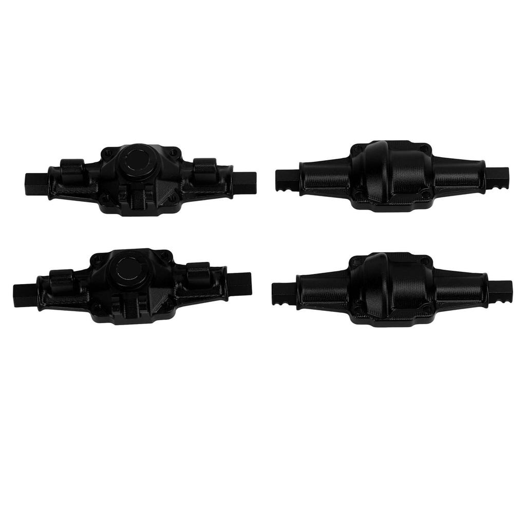 RC Front Rear Axle Housing Set Aluminum Alloy RC Axle Shell Upgrade Parts for FCX24 1 24 Crawler 6.2cm Black