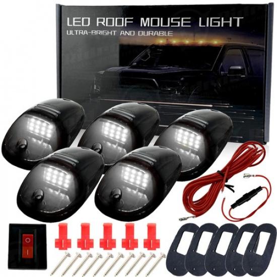 5x Smoked Lens LED Rooftop Cab Running Marker Light for Dodge RAM 1500 2500 3500