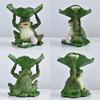 Frogs Statue Bird Feeder Resin Figurine for Garden and Terraces Outdoor Backyard Decorative Statue Bird Feeding Station