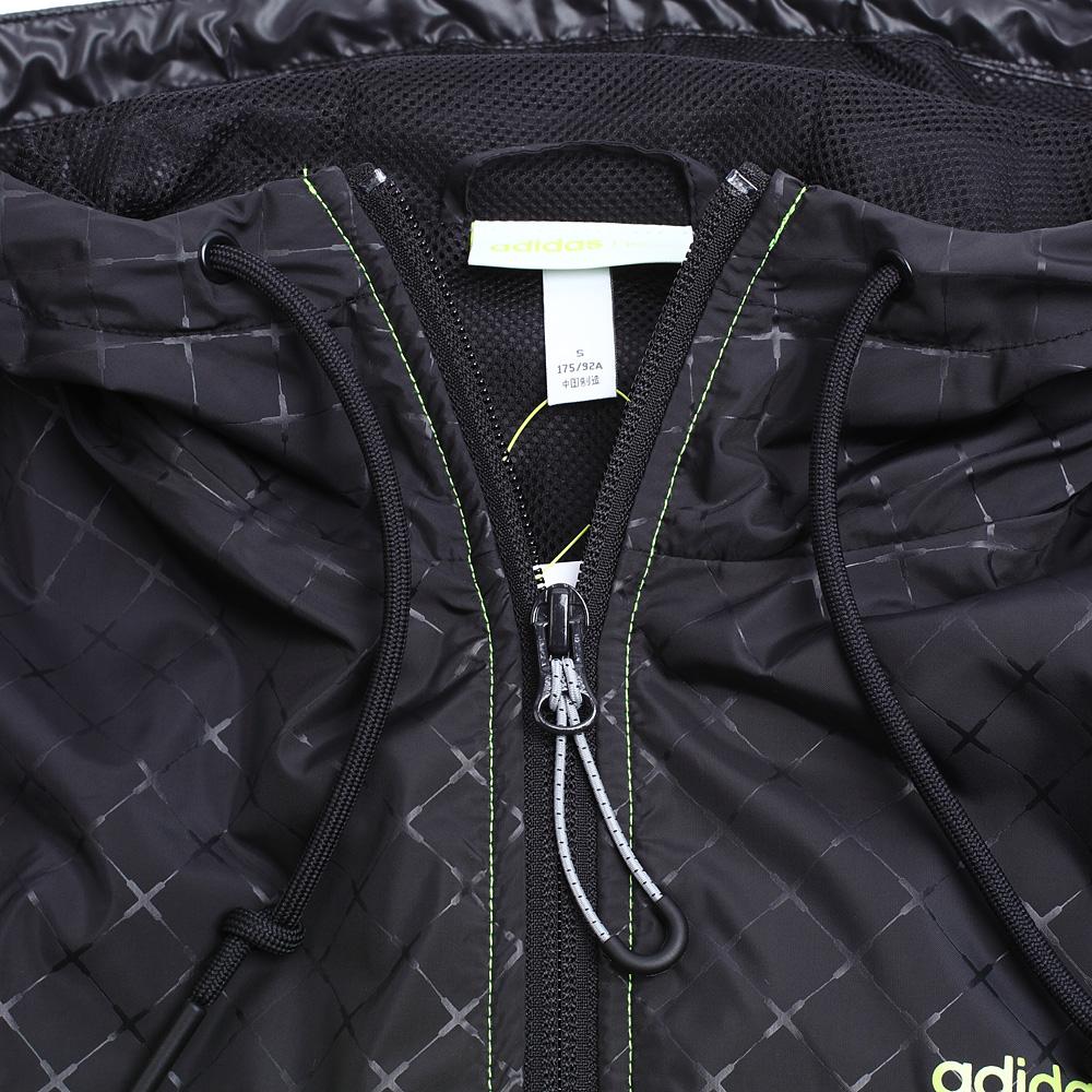 adidas Neo Lifestyle Повседневная серия Куртка с капюшоном на молнии Удобная куртка с длинным рукавом Мужская куртка Флуоресцентно-зеленый Черный Серебристый AY6501