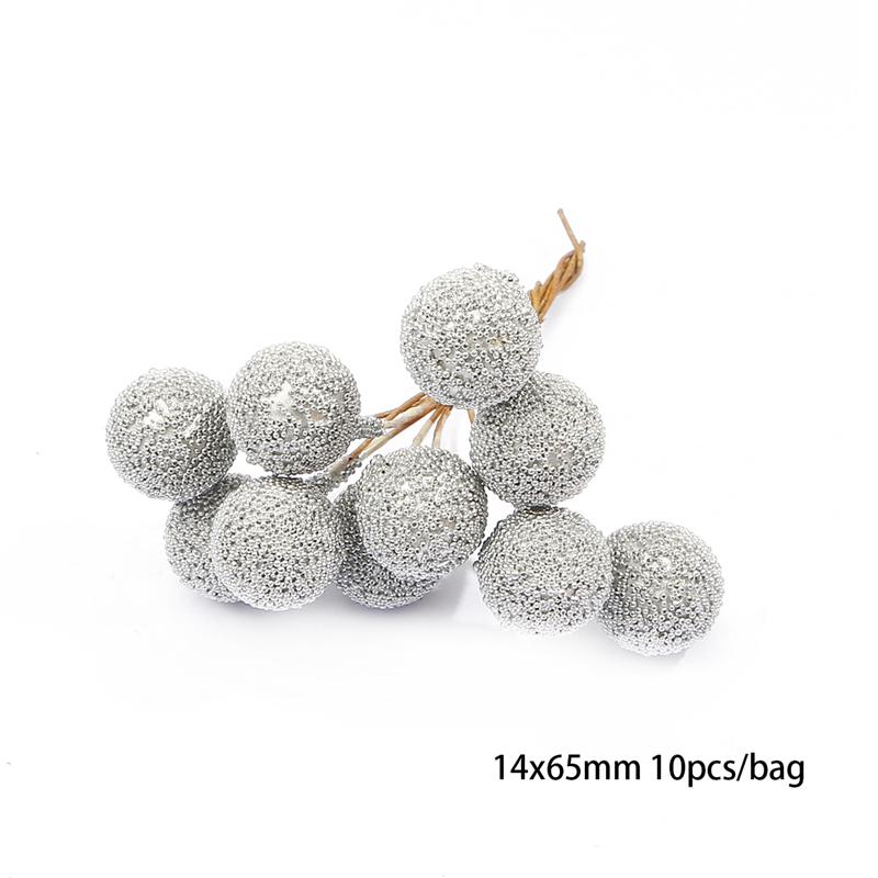 Серебристые искусственные цветочные аксессуары с тычинками и ягодами для DIY проектов