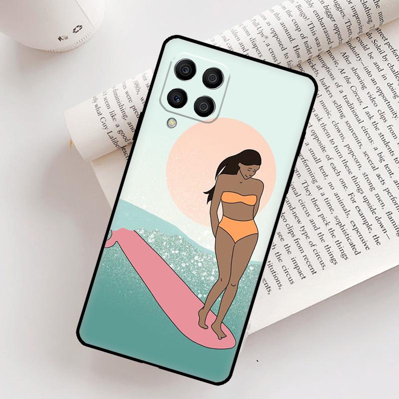 Surfing Art Surf Girl Case For Samsung Galaxy M12 M56 M06 M32 M52 M35 M55 M15 M11 M13 M14 M16 M36 M31 M53 M34 M54