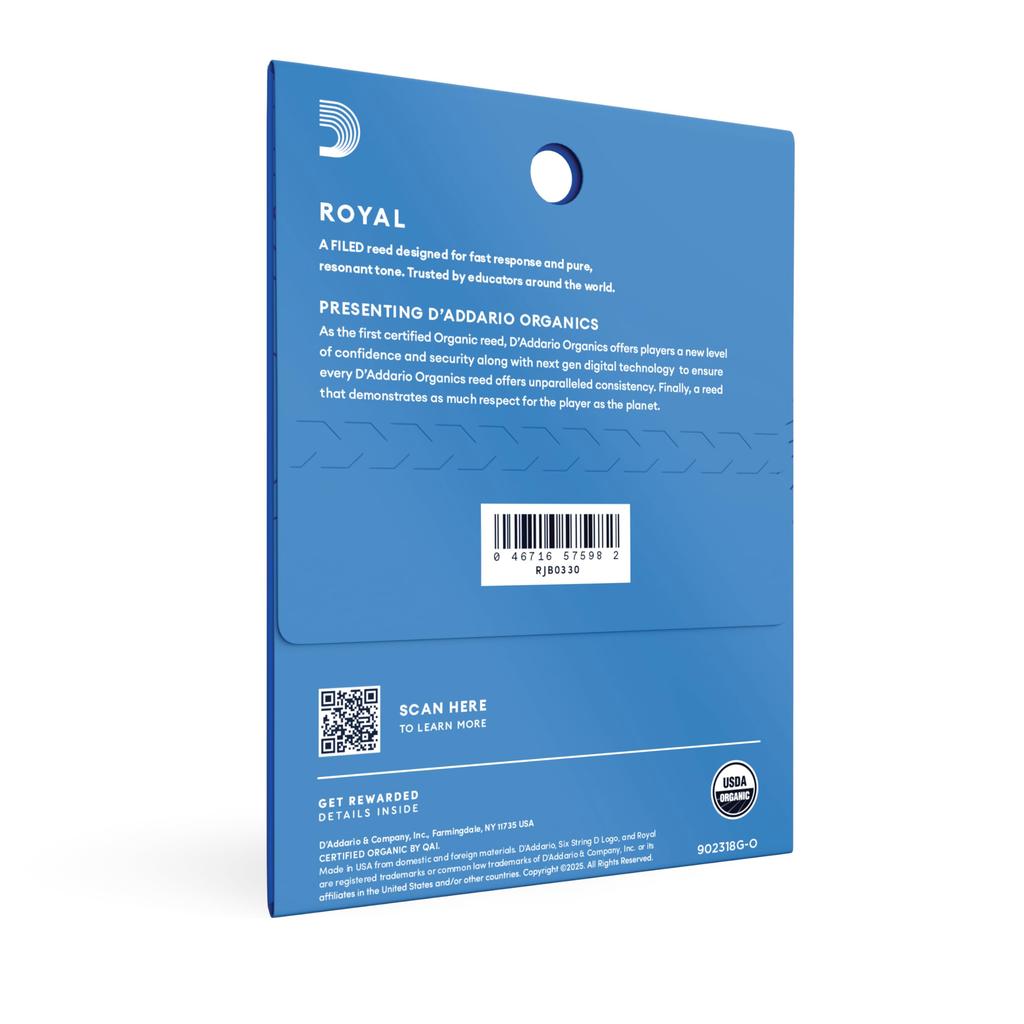 D'Addario WoodWinds Royal RJB0330 Трости для саксофона-альта [Жесткость: 3.0] (3 трости в упаковке)