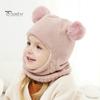 Children Winter Hat Keep Warm All-round Protection Plush Ball Decor Thickened Knitted Kids Outdoor Activities Cap Unisex Cold Weather Headwear