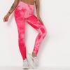 (SU)Женские брюки для йоги с принтом тай-дай, узкие брюки для упражнений с подтяжкой бедер