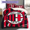 Логотип AC Milan Узорный Комплект Постельного Белья Одеяло Пододеяльник Наволочка Домашний Декор Подарок на День Рождения (1 пододеяльник + 2 наволочки, без наполнителя)