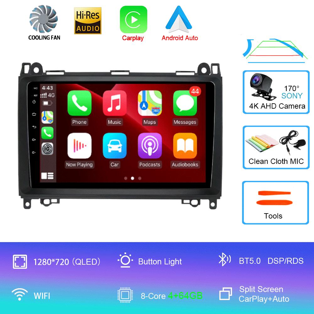 Видеоплеер Android 14 9'' для Mercedes Benz B200 Sprinter W906 W639 AB Class W169 W245 Viano Vito Car Radio Multimedia GPS DVD
