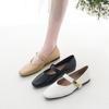 Женские туфли на плоской подошве 2024 года, весна, новые модные женские балетки с квадратным носком, однотонные простые неглубокие женские туфли