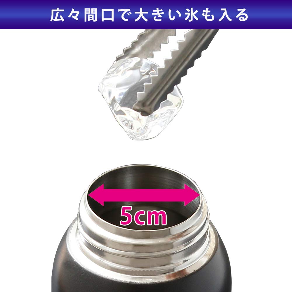 Бутылка для воды Iris Ohyama, спортивная бутылка, 1500 мл, синяя, с вакуумным изоляционным слоем, сохраняет холодным, позволяет открывать 6 напитков одной рукой, в комплекте идет ремешок