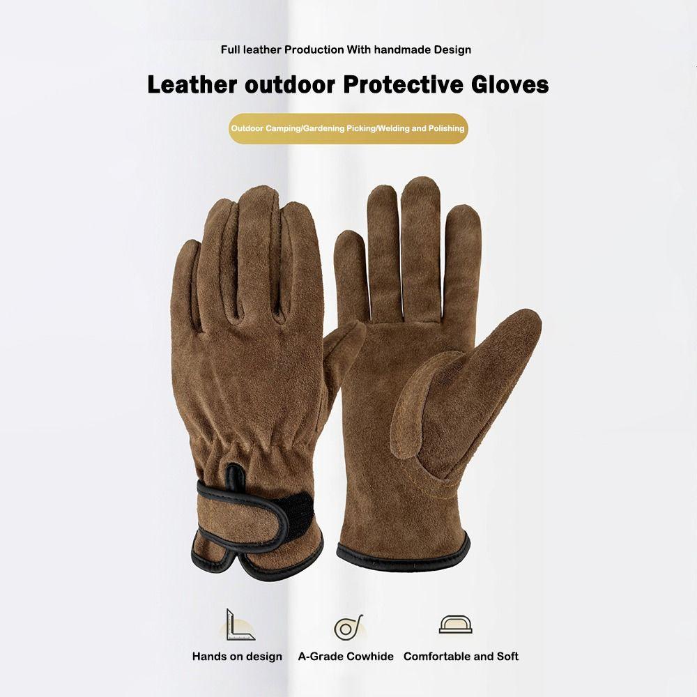 Cowhide Men's Work Gloves Thick Mechanic Glove Durable Heavy Duty Gloves Security Protection