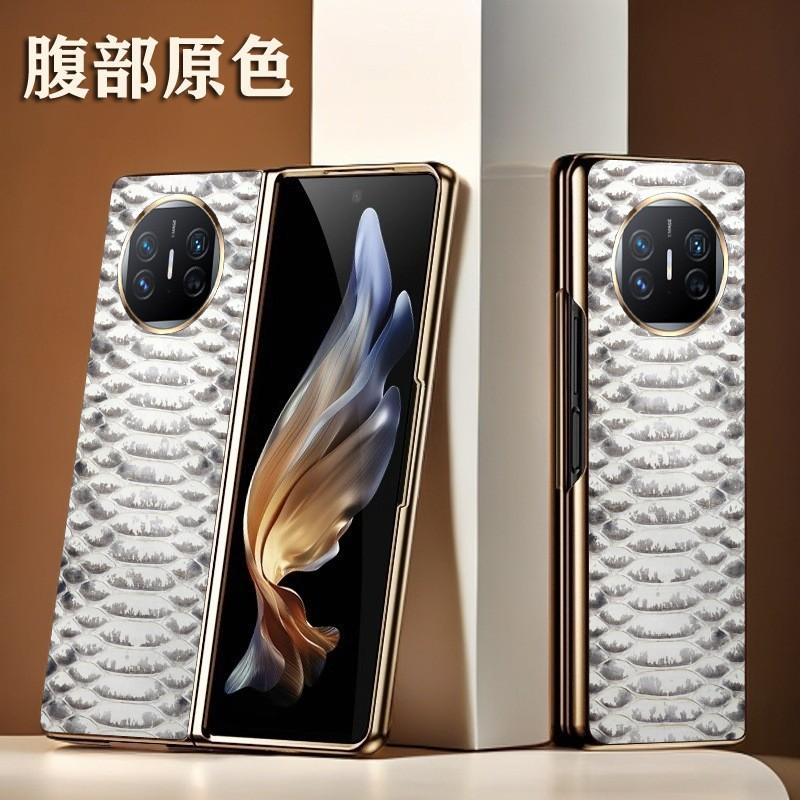 Genuine Python Leather Fold Phone Case Mate X5 X3 Shockproof Protective Cover