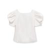 European and American style, new women's clothing, foreign style round neck bubble sleeves, short sleeves, split hem 2560036