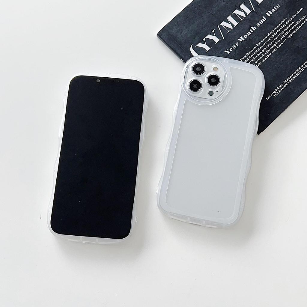 Прозрачный силиконовый чехол с волнистым краем для Xiaomi Redmi Note 10 11 12 iPhone 15 14 13 Samsung A14 A24 A34 A54 Funda Clear Soft TPU Cover Phone Bumper