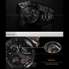 Winner New Top Men's Watch Black Skeleton Steel Band Men's Automatic Mechanical Watch Men's Blue Needle Automatic Mechanical Watch