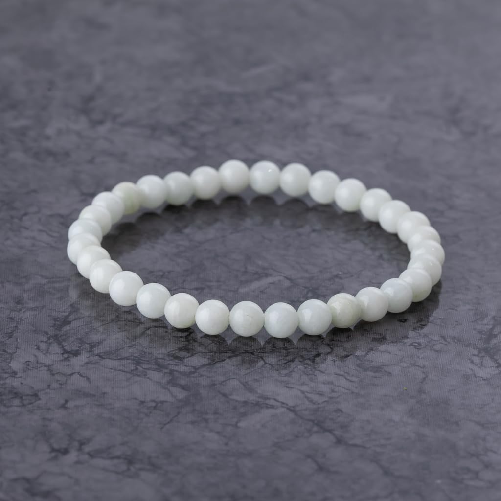 16cm White Itoigawa Natural Jadeite Japanese National Jomon Power Stone Jadeite Workshop Special Paulownia Wood Quality Certificate ABR0884 (6mm