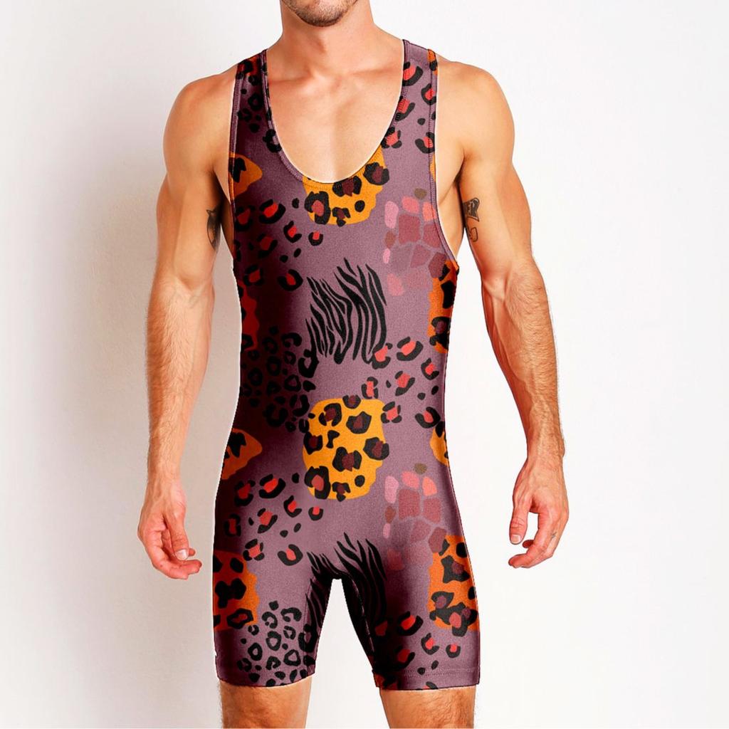 Wrestling suit Wrestling suit One-piece swimsuit Men's gym suit Sportswear Sweat-absorbing light weight training suit