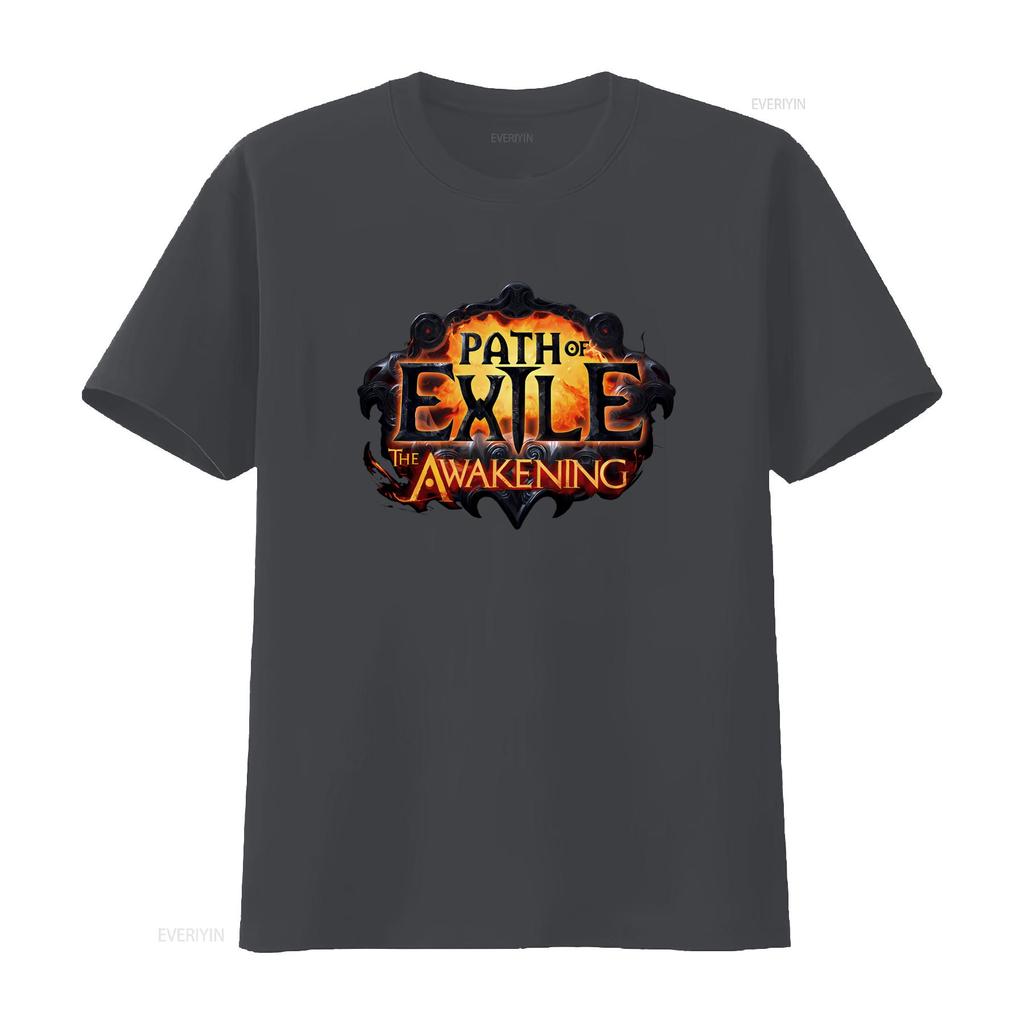 Мужская футболка Path of Exile The Awakening Видеоигра Промо 4XL XXXXL Дизайн Игровой винтаж Стиранный Универсальный Немного модный
