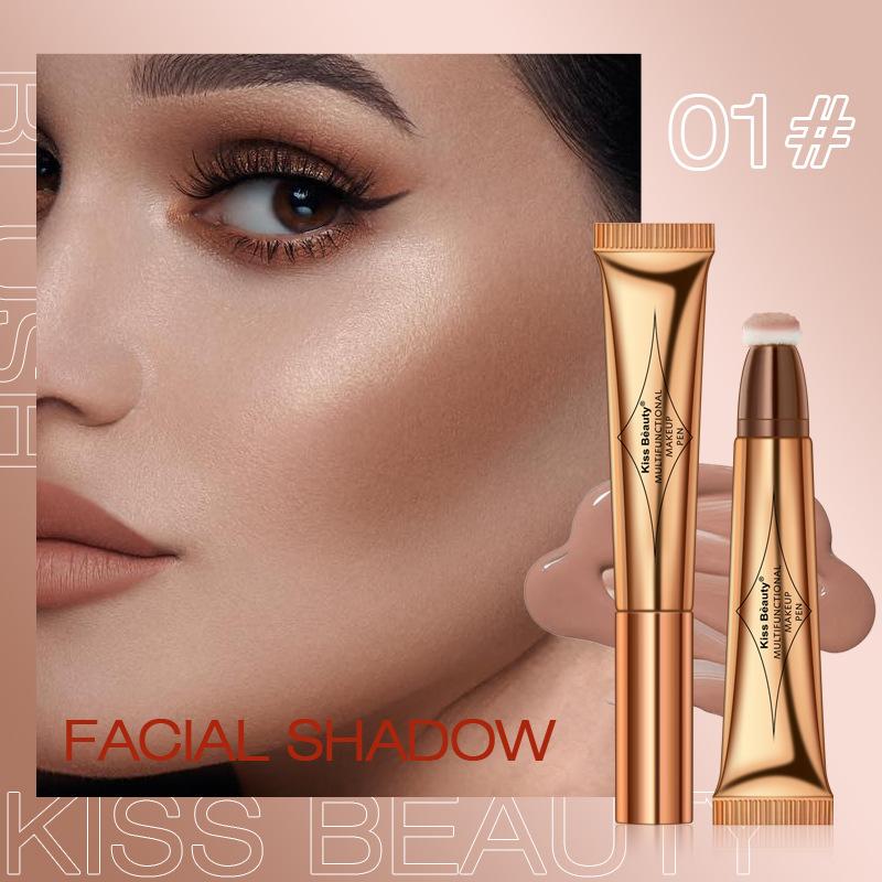 Многофункциональный макияж-ручка Kissbeauty Жидкие румяна Хайлайтер Жемчужная ручка для контуринга Мелкий глиттер Естественно осветляет лицо