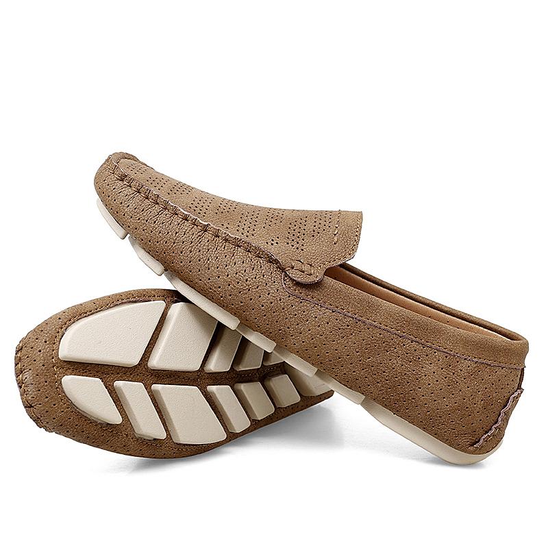 Big Size 38-47 Men's Genuine Leather Shoes Breathable Slip On Driving Men Casual Shoes Moccasins Luxury Loafers Mens Summer Flat