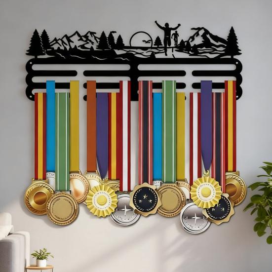 Yousheng Стойка для медалей Сверхпрочная металлическая настенная подставка для наград Организатор медалей за соревнования Вешалка-подставка для украшения