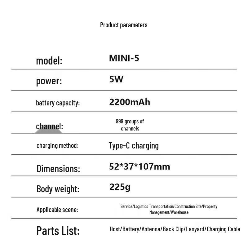 Baofeng UV-5R MINI-5 Two-Way Radio (CN version)