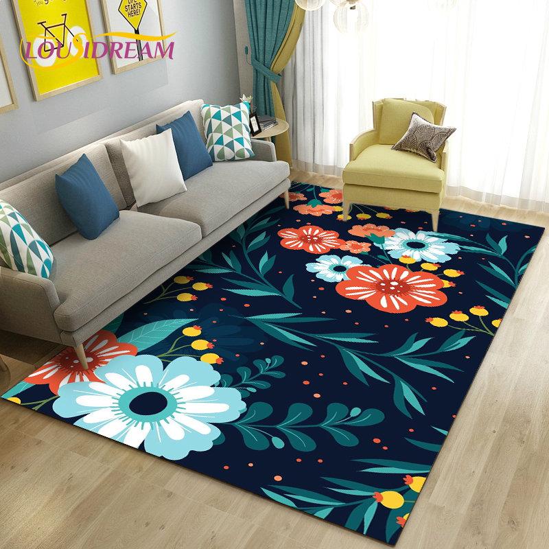 3D коврик в виде гриба, цветка, растения, листа, ковер для гостиной, спальни, дивана, коврик для украшения, кухонный нескользящий напольный коврик