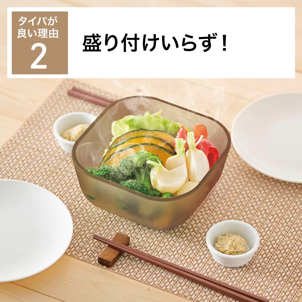 Evercook Microwave Doshisha Cookware, Glass, 920ml, Square, Medium, Clear,