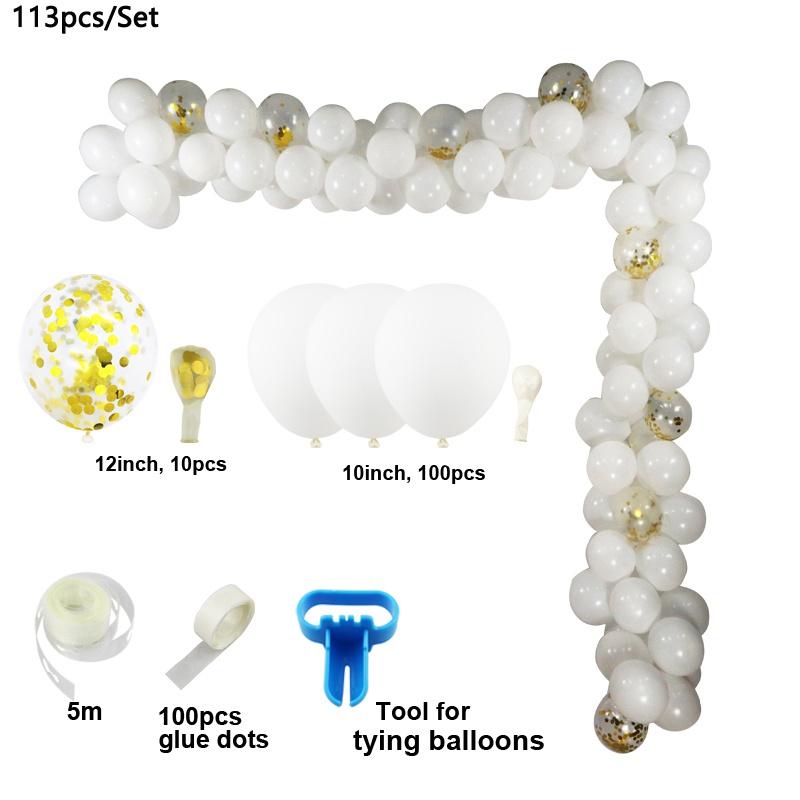 Baby Shower Decorations Macaron White Pink Blue Gold Balloon Arch Kit Wedding Birthday Boy Or Girl Gender Reveal Party