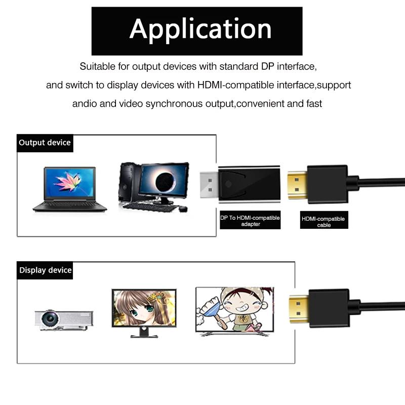 4K 60 Гц Адаптер Display Port на HDMI Папа-Мама Конвертер DP на HDMI-совместимый Видео Аудио Кабель для ПК ТВ Ноутбука Проектора