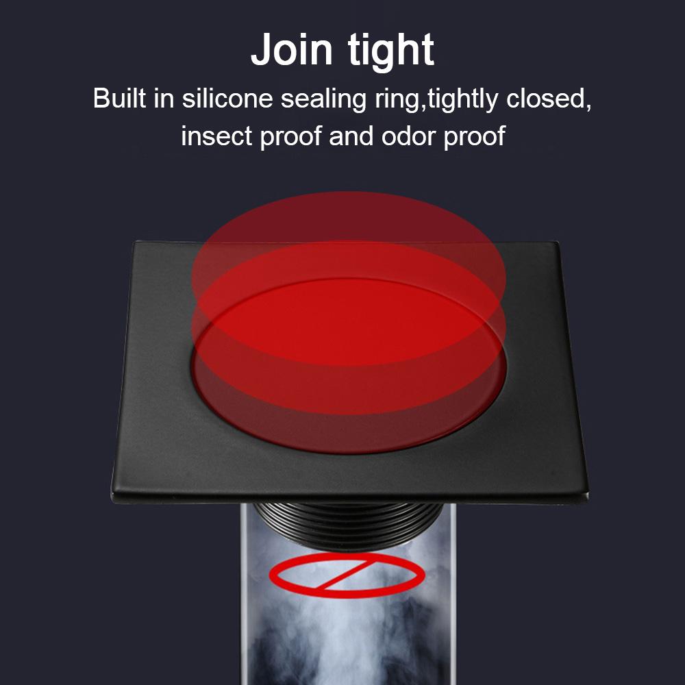 Слив для ванной с антизапахом, слив для пола 10 * 10 см, квадратный, латунный, хромированный, нажимной, выдвижной, для душа, для ванной комнаты, заглушка для слива