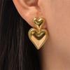 Stylish Metallic Peach Heart Love Pendant Earrings for Women