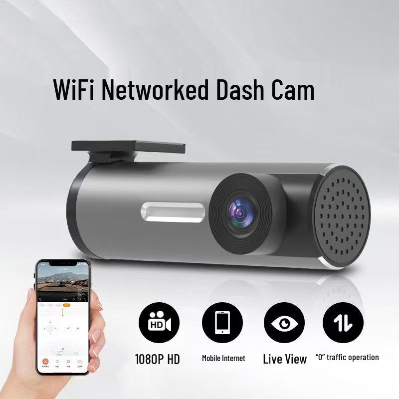 WiFi HD Night Vision Dash Cam with Mobile Linking & USB, 24/7 Parking Monitoring, Hidden Design.