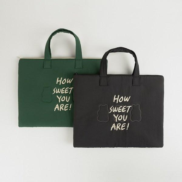 Сумка для ноутбука с вышивкой Airy Laptop Bag сладкий мармеладный мишка, уголь