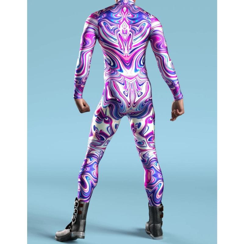 Костюм для взрослых мужчин с 3D-принтом Mecha, комбинезон на молнии, боди Zentai, игровой костюм для вечеринки, женский костюм для косплея 2024