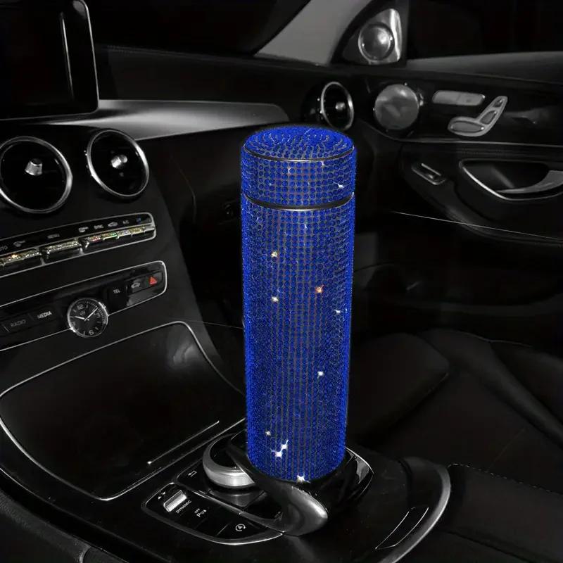 500 мл автомобильная термобутылка для воды 304 нержавеющая сталь алмазный держатель для сохранения тепла для воды блестящие автомобильные аксессуары для женщин