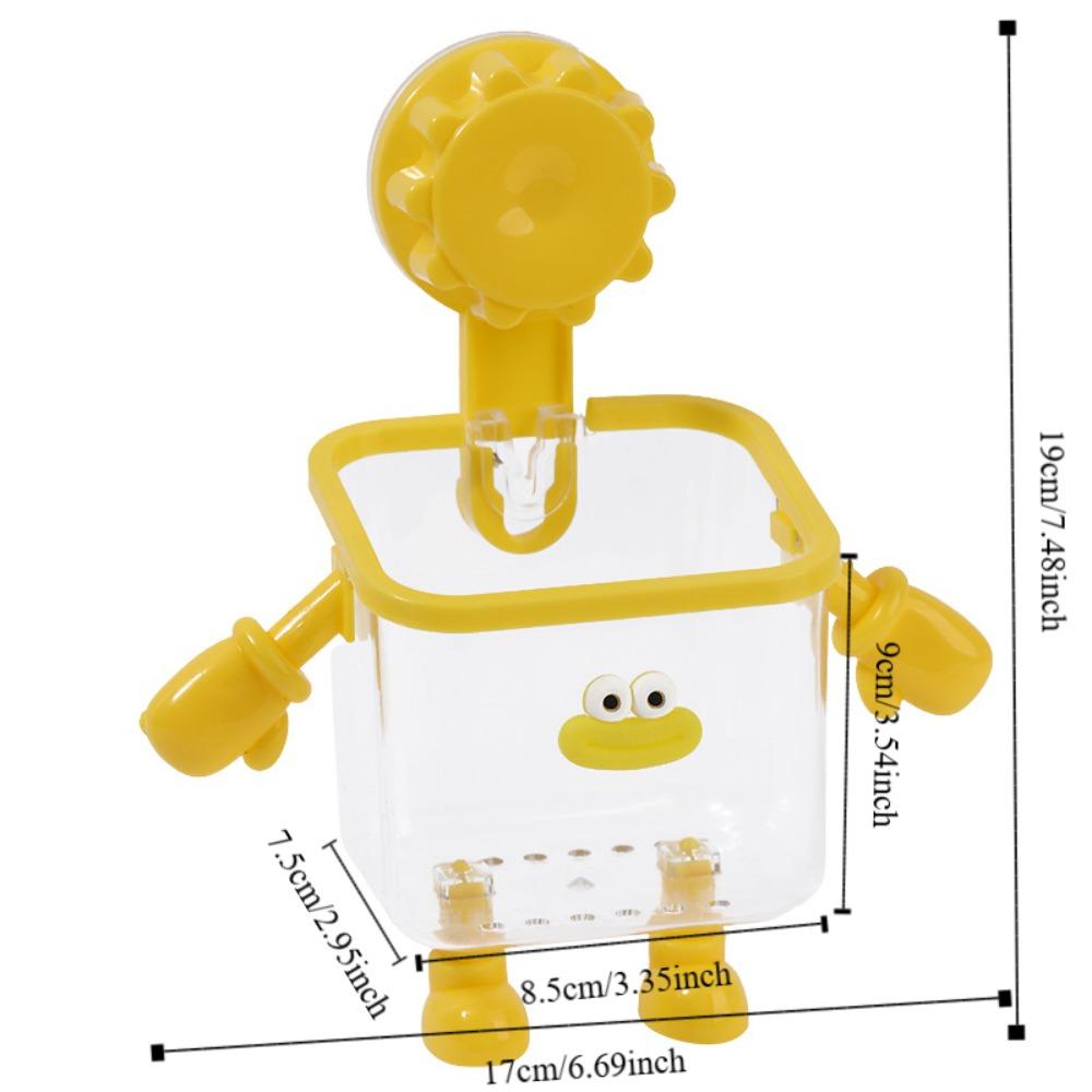 2 шт. Перфорированная стойка для хранения полотенец для лица в форме робота, прозрачный ящик для хранения, ванная комната