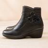 Женские кожаные водонепроницаемые ботильоны, дизайн со шнуровкой, плюшевая щиколотка, каблуки-платформы на ремешках, зимняя женская обувь на молнии, классический стиль