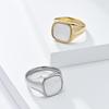 Square Stamped Shell Set Titanium Ring Wedding Bands for Men and Women Commuter Fashion Accessories