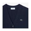 LacoSte Women S Cable V Neck Cardigan [naVy]