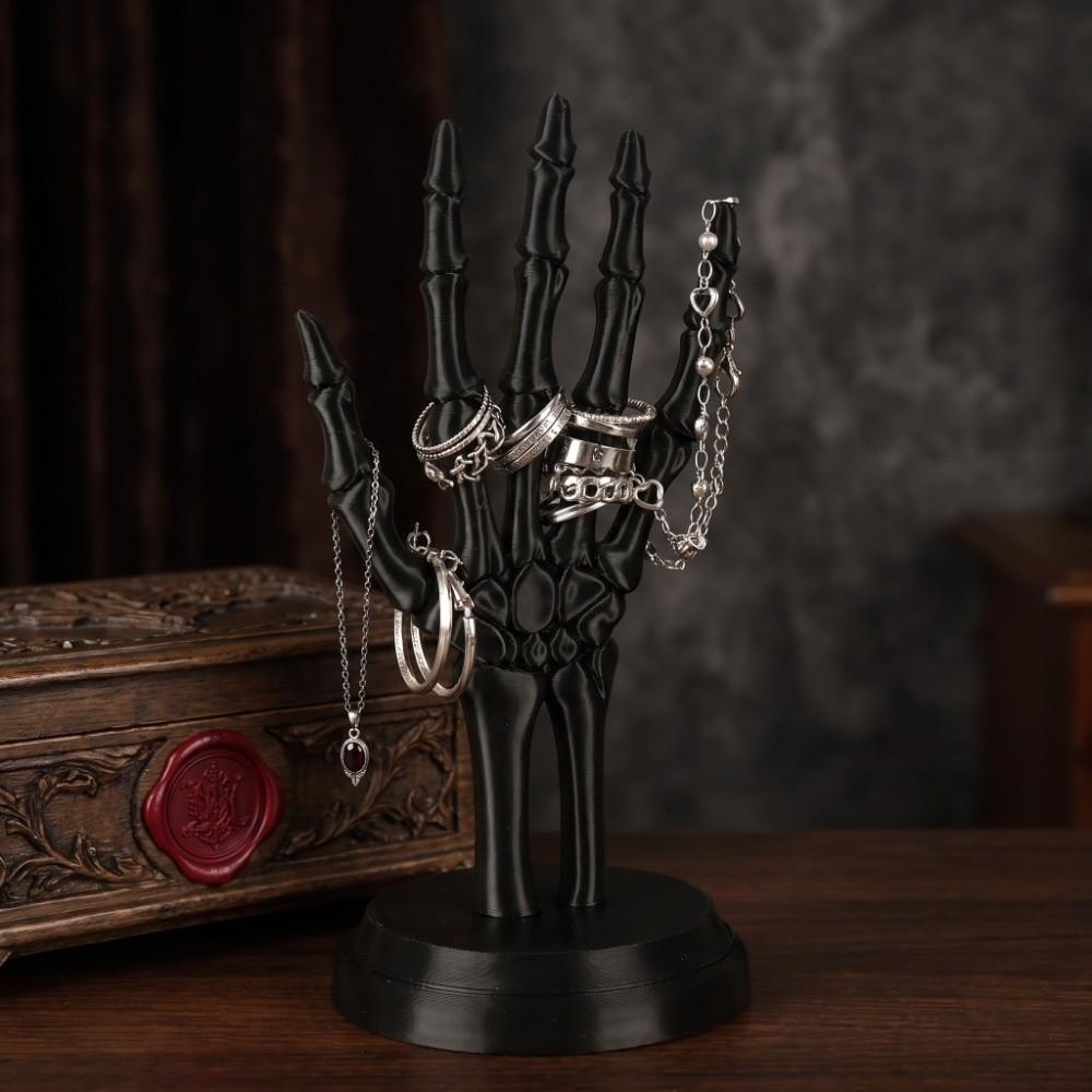Niche Dark Style Skull Hand Jewelry Stand Ring Necklace Stud Display Stand Home Essentials