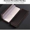 Leather Pen Box Single Case Empty Rectangle Pen Boxes for Fountain and Ballpoint Pens Display Organizer Storage Case for Men and Women Business