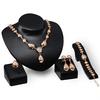 Banquet Flower Waterdrop Pendant Collar Necklace Bracelet Ring Earrings Set