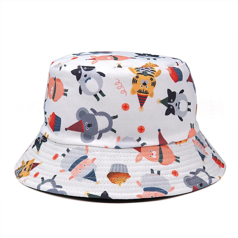 New Arrival Summer Sun Protect Woman Man Unisex Reversible Printed Cactus Bucket Hat