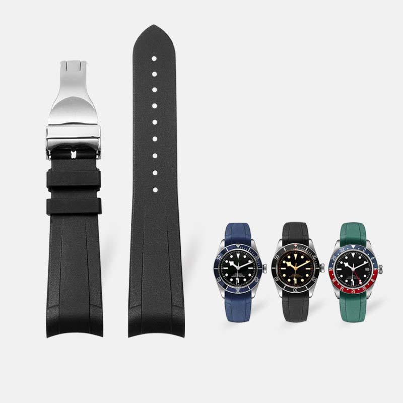 Классический высококачественный резиновый ремешок для часов Tudor Black Bay GMT с застежкой-молнией, черный, синий, красный, 22 мм