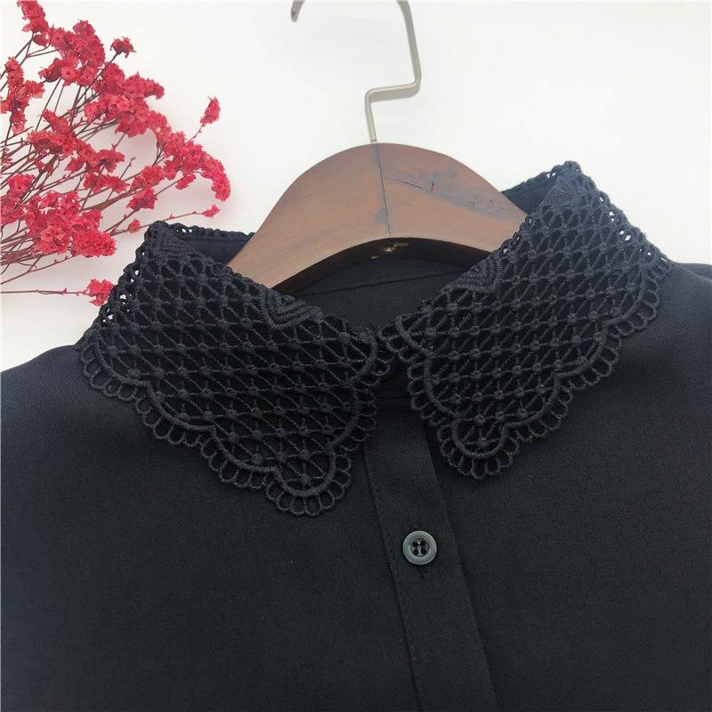 Fashion Womens Solid Color False Collar Casual Fake Collar Business Formal Lapel Detachable Half Shirt Blouse Dickey Collar